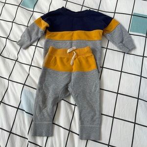 Hanna Andersson Baby Colorblock Sweatshirt & Sweatpants In French Terry - 12-18m